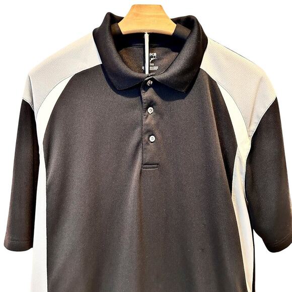 LINKS Golf Polo Black Gray and White 3 Button Preppy Polo Athletic Men's XL - Picture 3 of 6